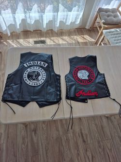 Leather biker vest