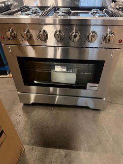 DURO 36-in 6 burners 5.5-cu ft Convection Oven Freestanding Natural Gas Range ( Stainless Steel )