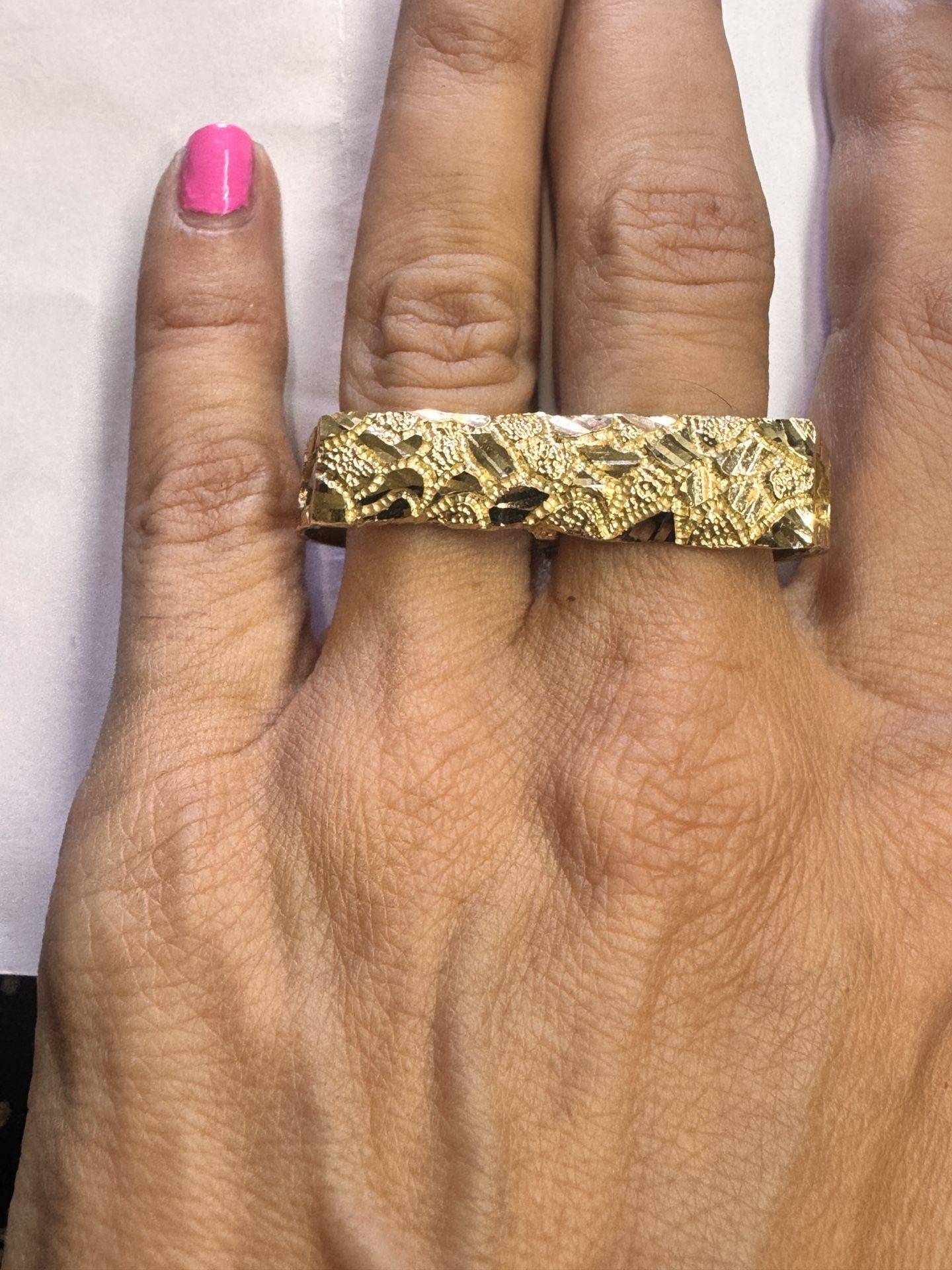 10k Two Finger Nugget Ring Size 9-10