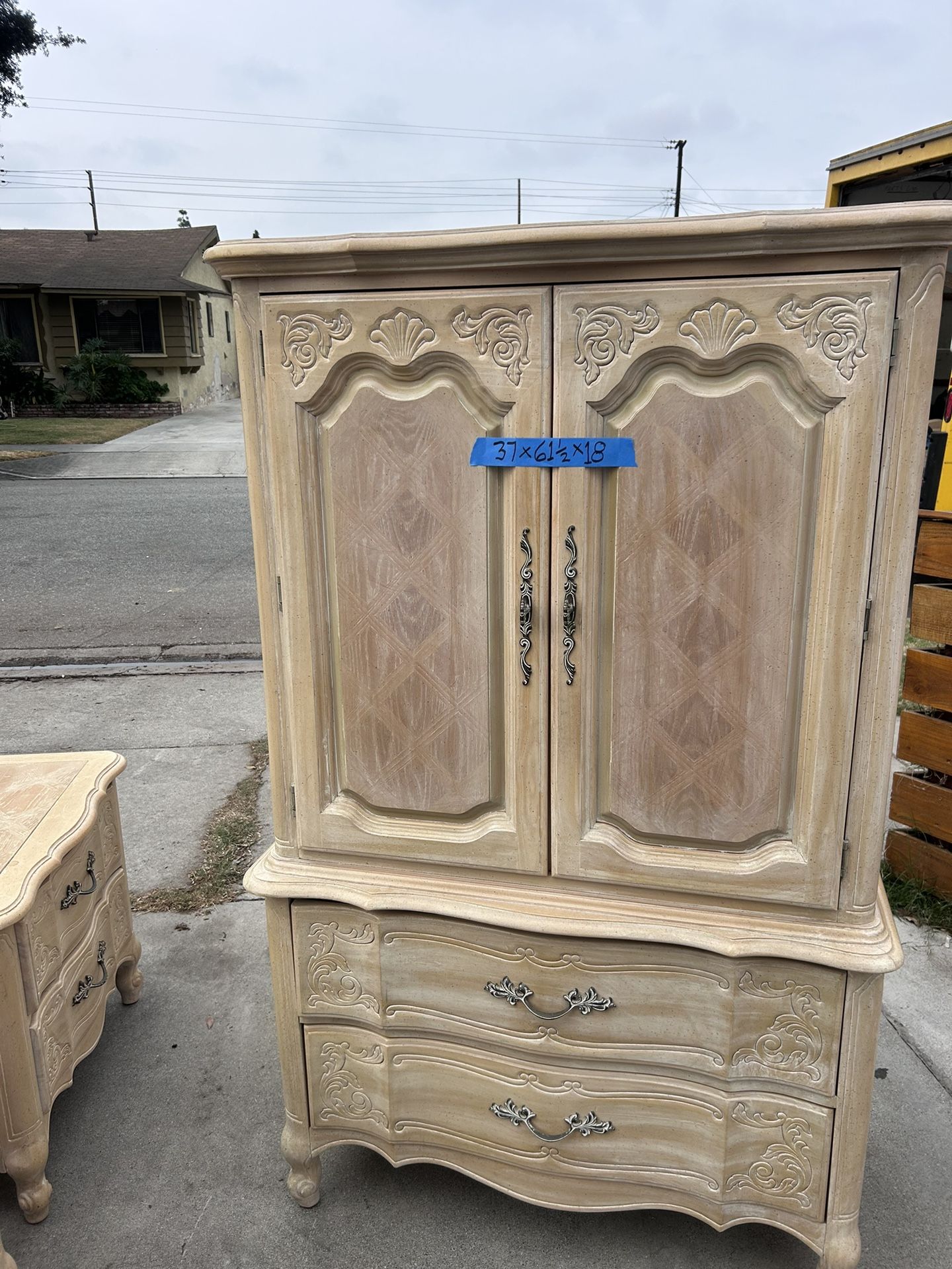 Queen Bedroom Set Vintage Wood