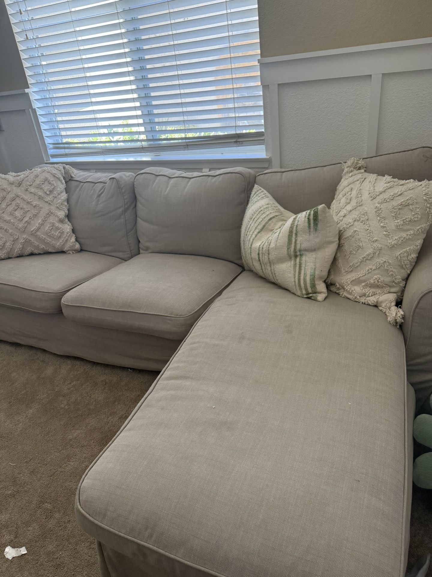 Sofa With Chaise With Washable Slipcovers