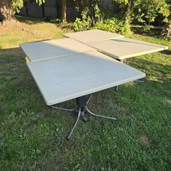 Indoor or outdoor adjustable height tables With tilting tops