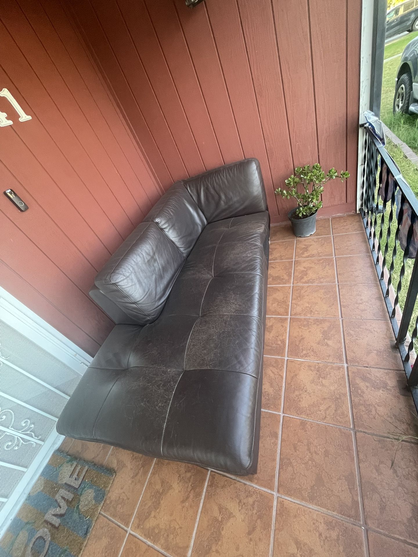 Brown Leather Sofa 2 Piece