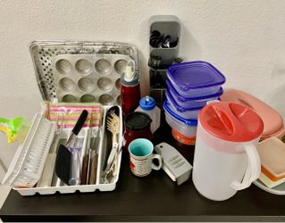 Mixed Kitchen Lot – Utensils, Containers & More