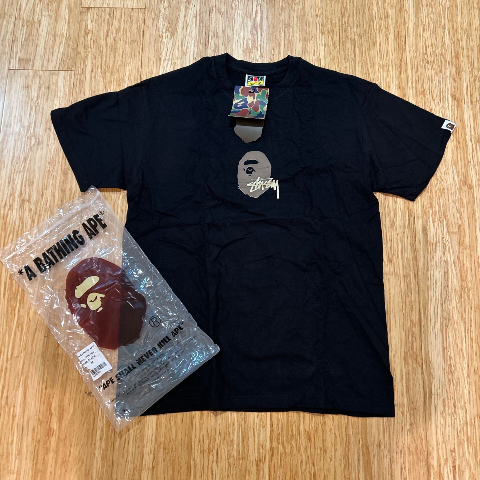 BAPE x Stussy collab streetwear tee