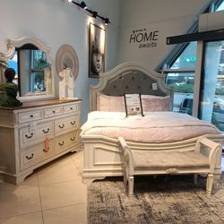 Realyn Two Tone Upholstered Panel Bedroom Set
Ashley Furniture$10 Down Payment And Financing Available