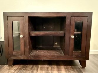Solid Wood Cabinet with Glass Doors