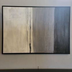 Crate & Barrel Neutral Abstract Framed Wall Art
