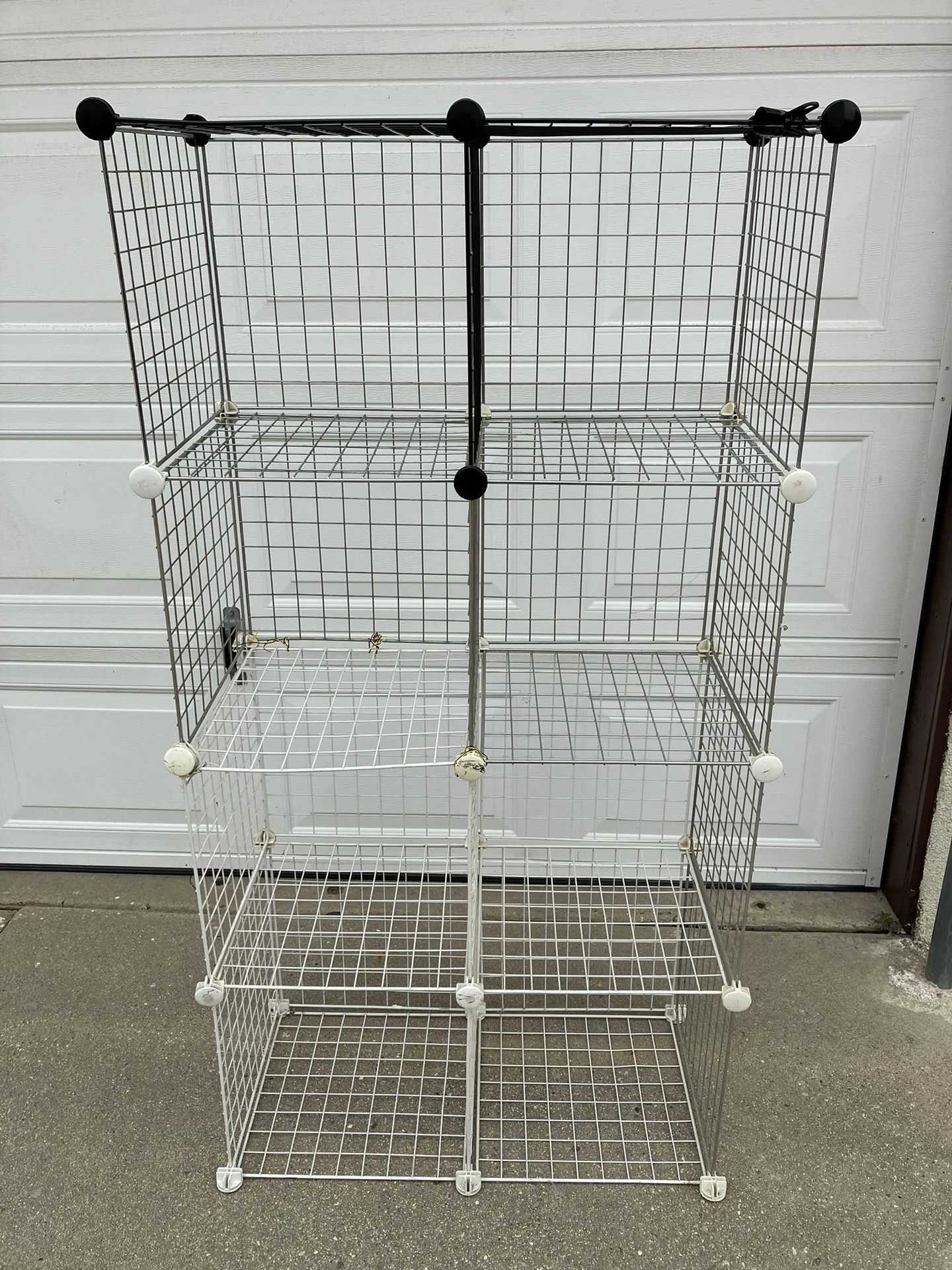 Wire Cube Storage Organizer 12x24x48h, Closet Organizers and Storage, Metal Cube Storage Adjustable Stackable Shelves Cabinet