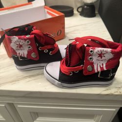 Toddlers Converse Lookalike Red And Black Shoes