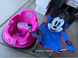 Disney bumper car and chair both for 40 dls