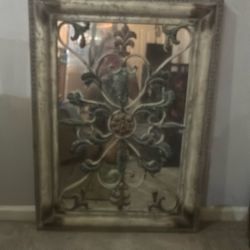 Wall Picture With Mirror Behind Decorative art