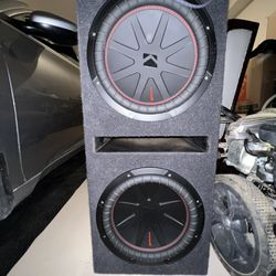 Kicker Subwoofers with Amplifier and Wire Kit