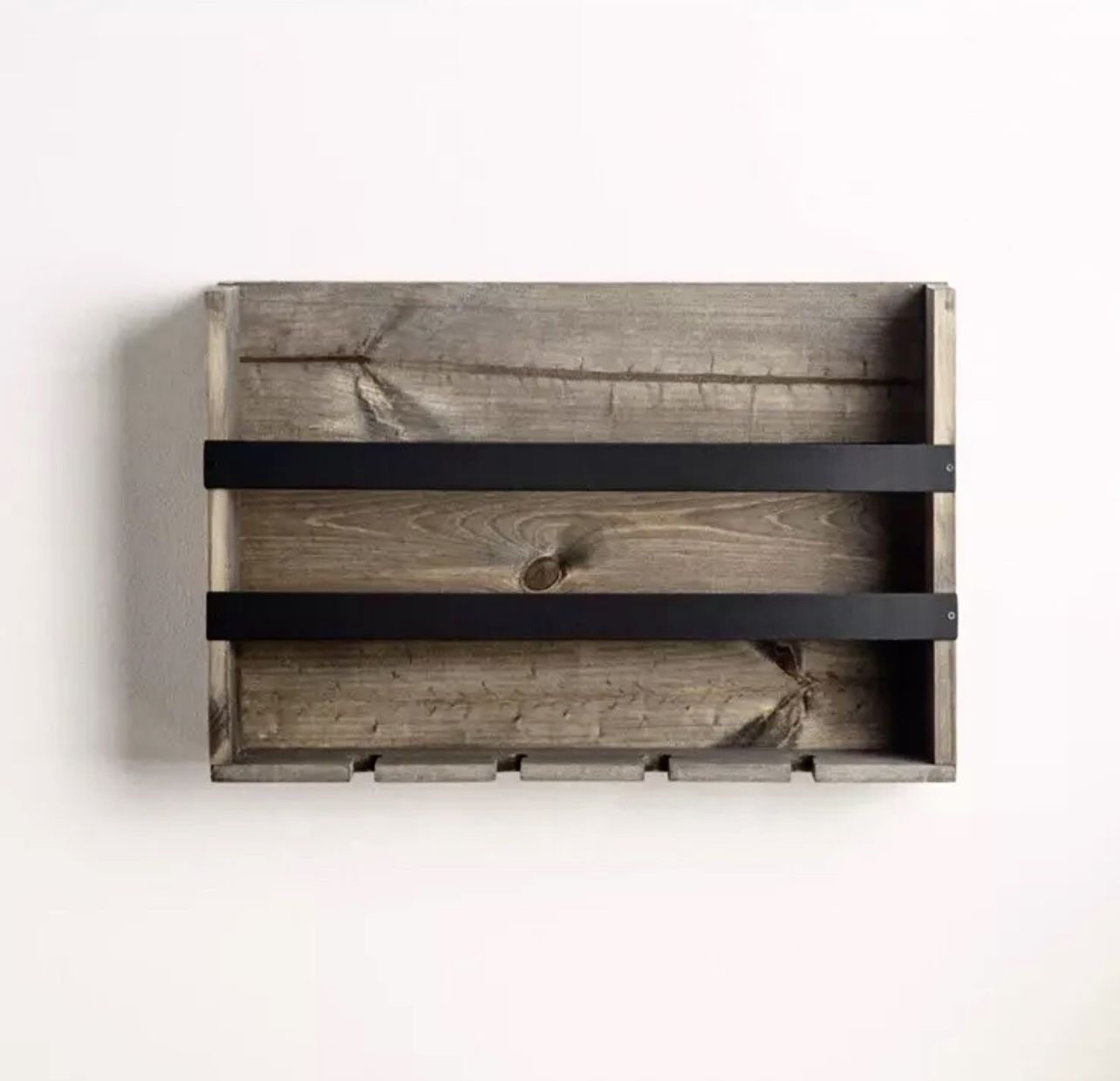 The Rustic Home, Distressed Wooden Wall Wine Rack