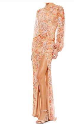 Mac Duggal Sequined Gown, Apricot
