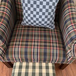 Chair,Pillow And Ottoman 