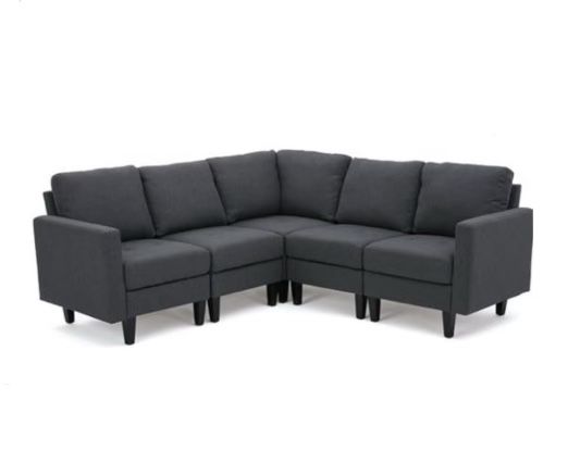 Contemporary fabric sectional couch sofa (No ottoman)