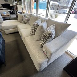 Beige Sofa Chaise $2399✨ Deep Seating 😍 Easy Purchase Available ✅