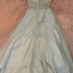 Pretty turquoise prom dress