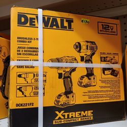 Dewalt New Kit Drill And Impact 12v Xtreme Brushless 