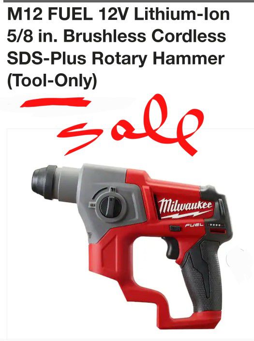 Milwaukee M12 Fuel SDS Plus Rotary Hammer TOOL ONLY for Price, New, Financing Available 