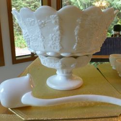 Milk Glass Westmorland Punch Bowl