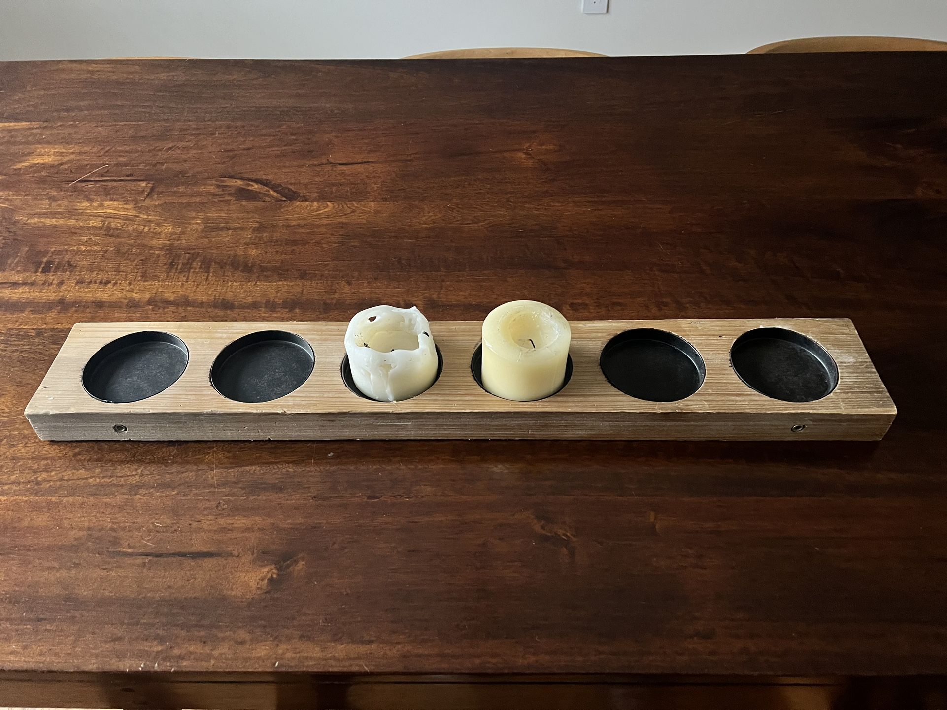 28” Wood Candle Holder