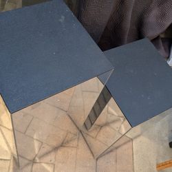 2) Display Stand Columns Duralite End Table Plastic Mirror Cube Column 