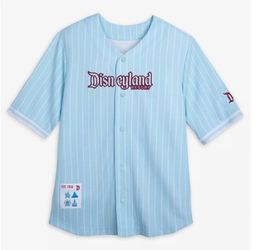 DisneyParks Disneyland Resort Baseball Jersey Pin Striped Size XL NWT