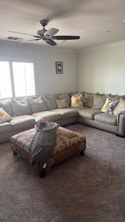 Sectional Sofa with Oversized Ottoman