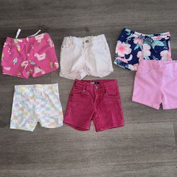 Bundle of 6 girl toddler summer shorts