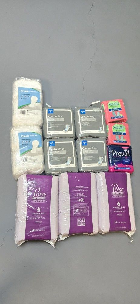 Women's Daily Pads. Total 12 Packages For $20.