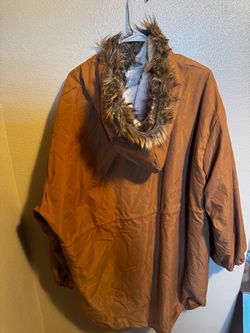 Brown plus size jacket Faux Fur hoodie