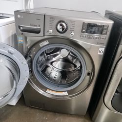 LG  ONLY WASHER  STEAM STAINLESS STEEL WITH WARRANTY 