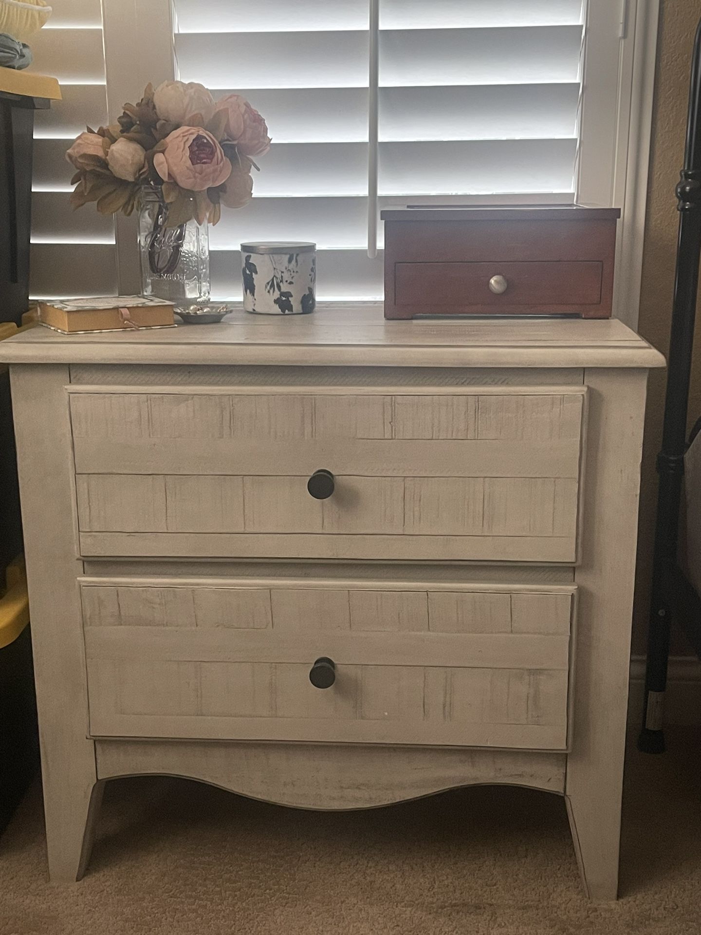 Rustic Cottage White Nightstands