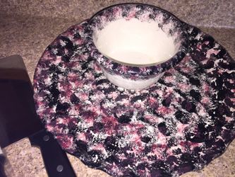 Two piece ceramic set platter