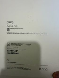 iPad A16 256gb model wifi only