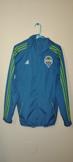 Seattle Sounders Adidas/Xbox "M" Hooded Windbreaker Jacket.