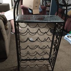 Steel Wine Rack With Granite Top  .For Sale