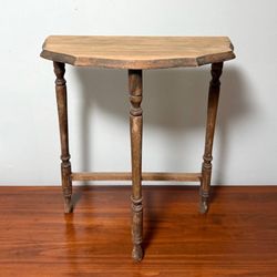 Vintage Demilune Half Moon Wood Accent Side End Table