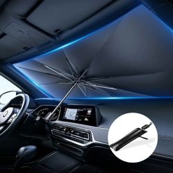 Car windshield sunshade umbrella, foldable universal sunshade UV reflector, car sunshade front windshield sunshade suitable for cars, trucks, SUVs, 