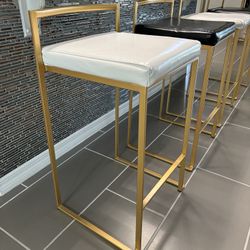 Black and White Leather Bar Stools
