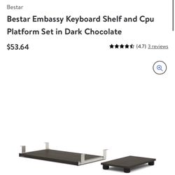 Nesgar Embassy Keyboard Shelf And CPU Platform Set In Dark 