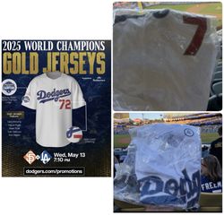 Los Angeles Dodgers 2025 World Series Gold Jersey Blake Snell SGA 5/13/26 XL