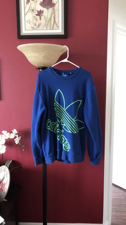 Adidas pre Owned long sleeve sweater size L, men's but can be a oversized girl sweater worn shorts!