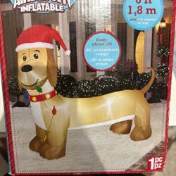 Christmas DACHSHUND WIENER dog puppy santa inflatable 6 foot