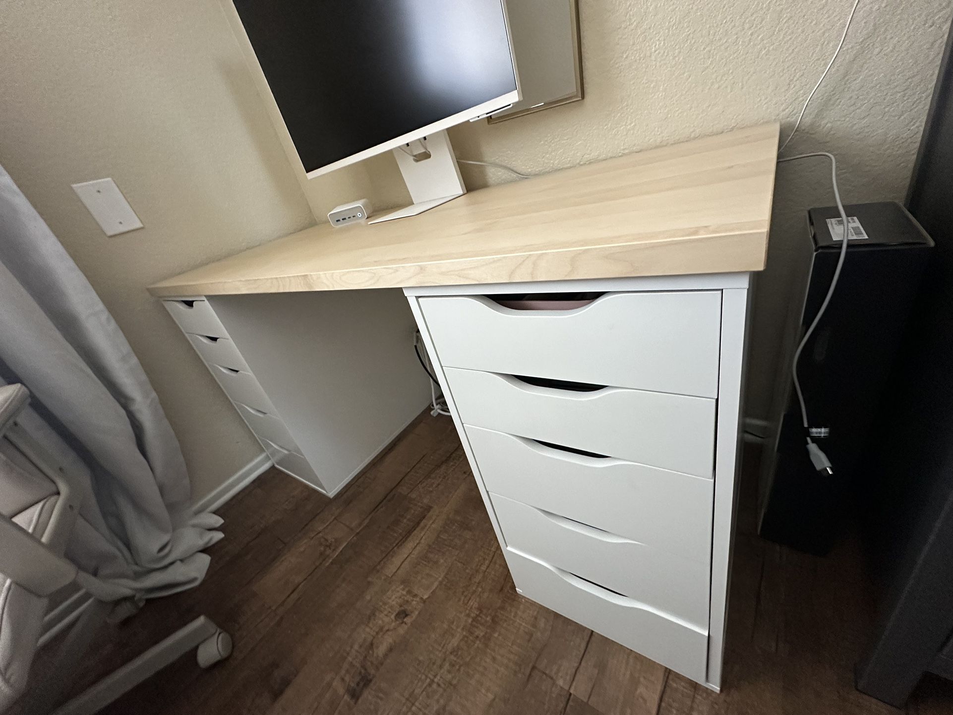 IKEA Alex Desk & Drawer