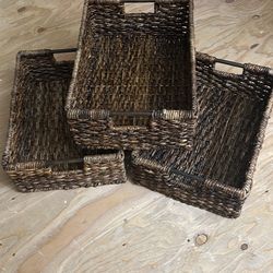 3 medium wicker baskets