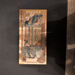5 Pieces Lot Zimbabwe 1 Trillion Yottalillion Dollars Gold Foil Banknote