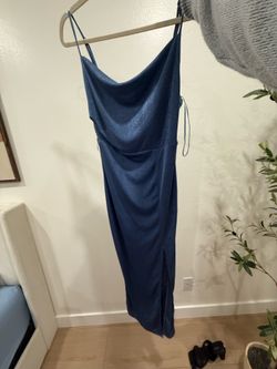Medium Blue Cowl Neck Dress
